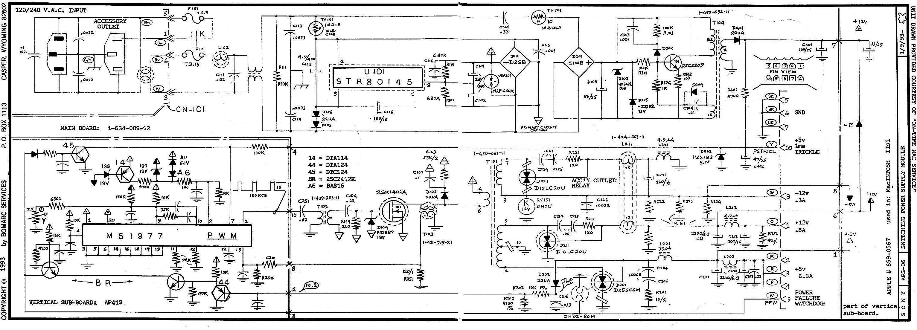 apple IIsi PSU schematic
